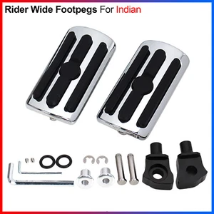 Chrome Aluminum Alloy + Rubber Rider Footpegs For Indian Scout/Bobber 2015-2024 - Imagen 1 de 13