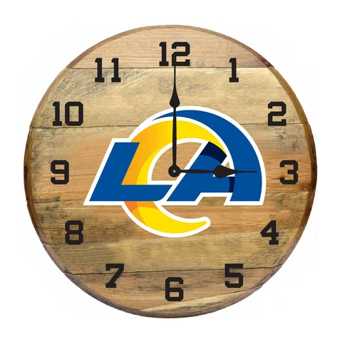 LOS ANGELES RAMS AUTHENTIC OAK BARREL 21" CLOCK Cover