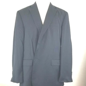mens stafford performance wool blazer sport coat jacket size 48 long navy - Picture 1 of 10