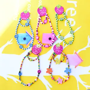 Wholesale 120 Set Girl's Wooden Flower Animals Beads Necklace&Bracelet Set Gift - Picture 1 of 14