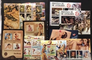 Pin Up / Art / Nudes / Renoir - 6 sets stamps/ MNH** - 3 Scans ! - Picture 1 of 3