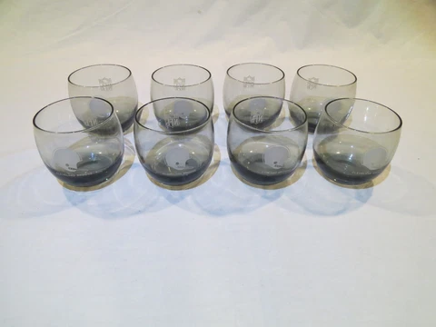Vintage Cleveland Browns Glasses NFL Smokey Roly Poly Cocktail Whiskey -Set of 8 Cover