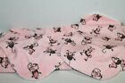Pink Monkey Fleece Baby Blanket & Matching Bib with Burp Cloth NEW