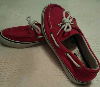 Zapato Barco Sperry Top Sider L1-CH17 Talla 8Med. Rayas rojas y blancas azules usadas Foto 1 de 4