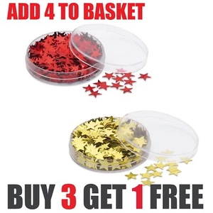 Red or Gold Star Foil Table Confetti for Parties Celebrations Weddings Christmas - Picture 1 of 3