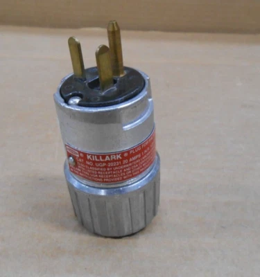 NUEVO KILLARK UGP-20231 ENCHUFE HOJA RECTA UBICACIÓN PELIGROSA 20 AMP 2 POLOS Foto 1 de 4