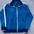 Nike Blue Zip Up Warm Up Jacket Striped Sleeve Mens Large 370404-410