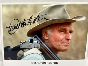 Charlton Heston Actor Political Activist 8x10 Colored Picture Signed - Picture 1 of 2