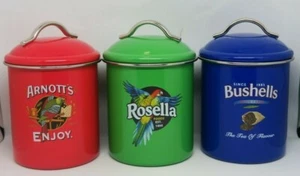 LATAS DE ALMACENAMIENTO VINTAGE ARNOTTS BUSHELS ROSELLA BOTES - Imagen 1 de 6