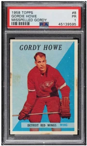 1958 Topps Hockey Gordie Howe #8 PSA 1 PR - Bild 1 von 2