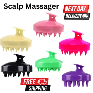 3 x Hair Scalp Silicone Massager Brush Massaging Shampoo BrushShowerCleanerTool - Picture 1 of 1