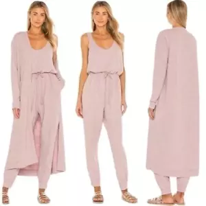 NUOVO set spolverino e tuta Free People Beach Bicoastal taglia Large, pesca/blush - Foto 1 di 11