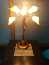Murano Glass Lamp floral New Condition Beautiful end table piece. Working bulbs