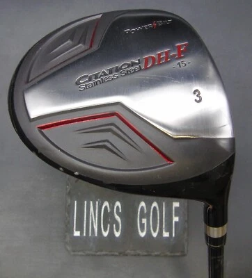 Power Bilt Citation DH-F 15° 3 Wood Stiff Graphite Shaft Black Grip - Image 1 of 4