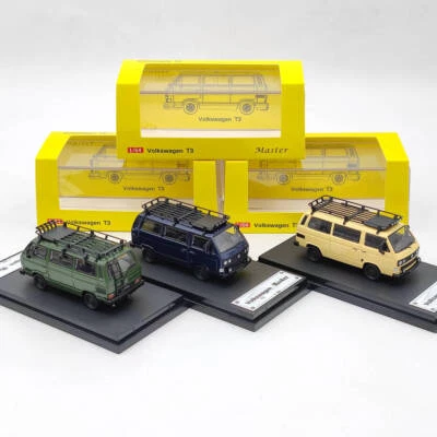 1:64 Master Porsche B32&VW T3 Multivan 1985 Van With Accessories Diecast Vehicle - Immagine 1 di 4