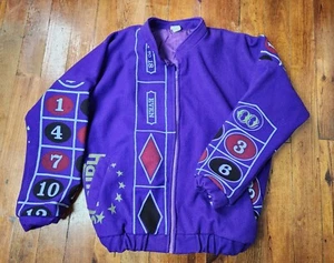 Vintage Harrah's Roulette Table Purple Wool Jacket Small Vegas Casino Coat - Picture 1 of 18