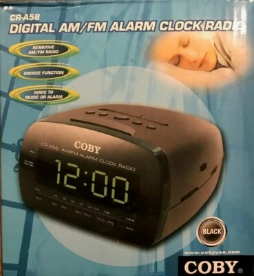 COBY CR-A58 BIG LED Digital AM/FM Alarm Clock Radio-Snooze - Image 1 of 3