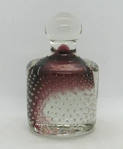 Kontrollierte Blasen im Glas Briefbeschwerer - Birnengriff - lila Flecken - Bild 1 von 5