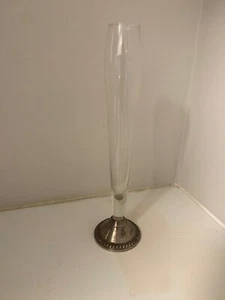 Vintage Duchin Creation Sterling Silber geätztes Glas Blumen Knospe Vase - Bild 1 von 1