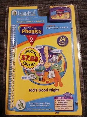 LeapPad Phonics Lesson 2 Short Vows A&i Tads Good Night 14 phonics games - Image 1 of 4