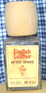 Vintage English Leather After Shave Bottle W/Wood Lid MEM Co. USA North Vale NJ - Picture 1 of 4