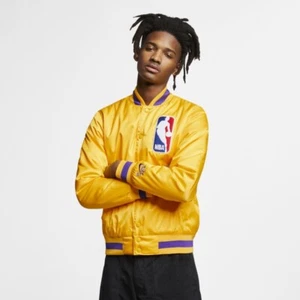 Nike X SB NBA Los Angeles Lakers Satin Bomber Jacket AH3392 728 Size M - Picture 1 of 7