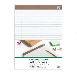 Blocs de notas TRU ROJO 8,5" X 11,75" ancho con reglas blancas 50 hojas/almohadilla nuevos - Imagen 1 de 7