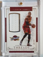 2016 Panini National Treasures LeBron James #PATCH /99 Game Worn Jersey - Rare