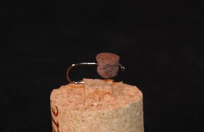 AMES FLY FISHING Pellet Fly Fish Biscuits Brown Fly Fishing Flies Half Dozen (6) Size 12 Barbless