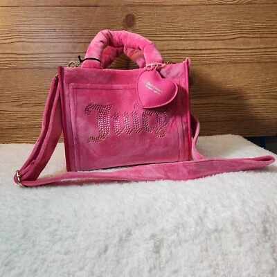 JUICY COUTURE FREE LOVE PINK BIG SPENDER MINI TOTE CROSSBODY BAG Purse NWT - Image 1 of 4
