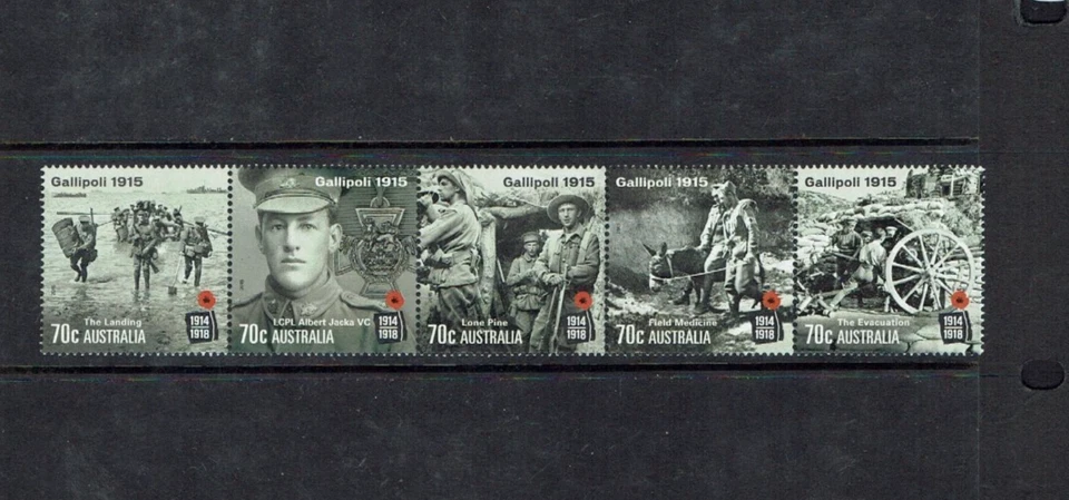 Australia: 2015 Centenario de la Primera Guerra Mundial, (2ª edición) Gallipoli, conjunto MNH Foto 1 de 1