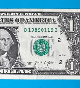 1989 January 15 : B 19890115 C $1 One Dollar Bill BIRTHDAY Note - Picture 1 of 3