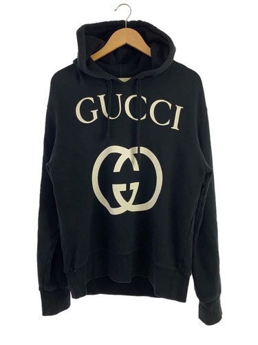 Felpa con cappuccio Gucci Manifesto XS cotone nero #EG AGA
