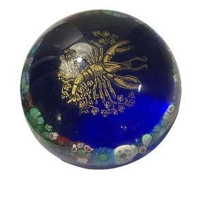 Marked Rare Vetreria 3 Fiori Zodiac Scorpio millefiori Murano paper weight 2.5" - Picture 1 of 11