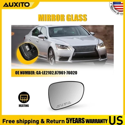 Lente de vidrio espejo retrovisor térmico lado pasajero derecho Fit Lexus LS460 GS350 ES350 13-18 Foto 1 de 4