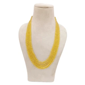 Fashion jewelry Synthetic Sapphire Beads Necklace ,18 inch 3-4 mm Rondelle Shape - Picture 1 of 9