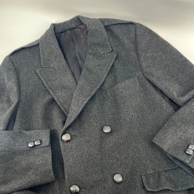 Vintage Hart Schaffner Marx Double Breasted Wool Blend Overcoat Gray Mens L/XL - Image 1 of 4