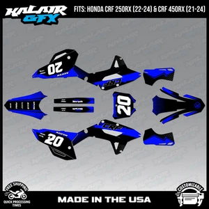 Graphics Kit for Honda CRF450RX (2021-2024) and CRF250RX (2022-24) Spear - BLUE - Foto 1 di 4
