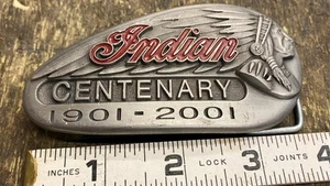 Vtg 1901-2001 Gilroy Indian Belt buckle Motorcycle Benson Australia Chief Scout - Bild 1 von 5