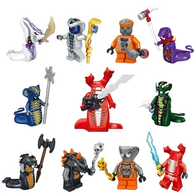 8X Ninjago Minifigur Set Serpentine Chal Schlange Weiß Pythor Skalidor Venomari - Bild 1 von 4