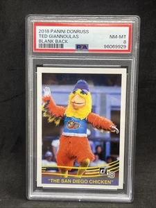 SAN DIEGO CHICKEN TED GIANNOULAS 2018 DONRUSS BLANK BACK SP PSA 8 NM-MT - Bild 1 von 2