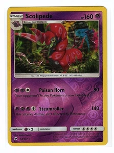 Scolipede 58/147 Sm-Burning Shadows Reverse Holo Rare - Pokemon Card NM - Picture 1 of 2