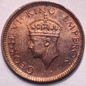 BRITISH INDIA GEORGE VI UNC CONDITION 1/12 ANNA - 1941 COPPER COIN - Bild 1 von 3