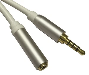 8ft Metal Shell 3.5mm 4 Conductor TRRS/3 Band + Mic/Video EXTENSION Cable - Picture 1 of 3