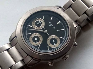 Agnes B Men's Titanium Chronograph V654 40mm Used - Picture 1 of 10