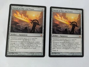 2 Sword of War and Peace New Phyrexia MTG NM Free shipping with tracking - Picture 1 of 2