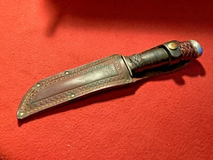 Vecchio coltello e fodero da marina Robeson Shuredge U.S.A. MK1 lama in carbonio bello - Foto 1 di 7