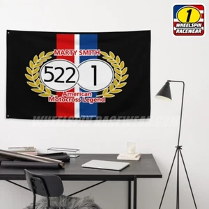 Marty Smith 522-1 American MX Legend - NEW Black Moto Flag Vintage Motocross - Picture 1 of 2