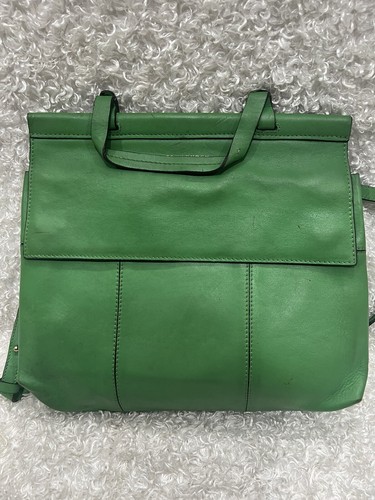 TORY BURCH Borsa con manico in pelle liscia verde