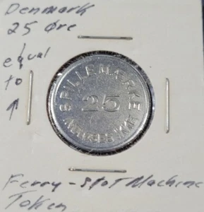 DENMARK 25 ORE FERRY SLOT MACHINE TOKEN COIN - Picture 1 of 2